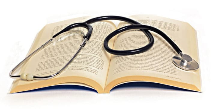 Stethoscope on a book