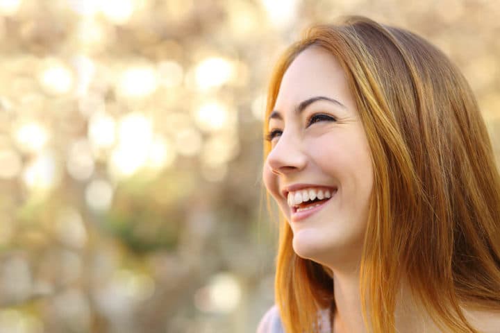 Happy woman laughing