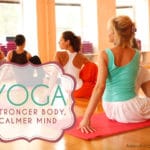 Practicing yoga at health club