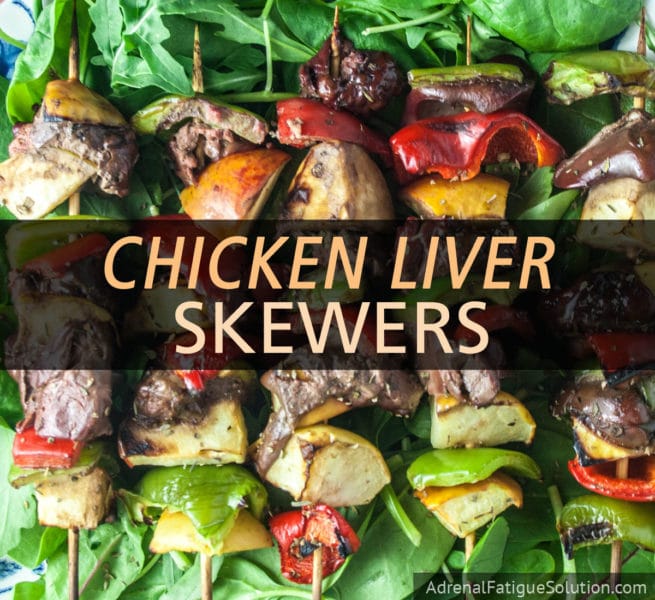 Chicken liver skewers