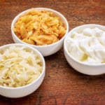 Sauerkraut, kimchi and yogurt